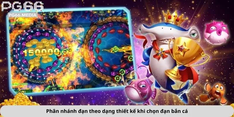 Phân nhánh đạn theo dạng thiết kế khi chọn đạn bắn cá